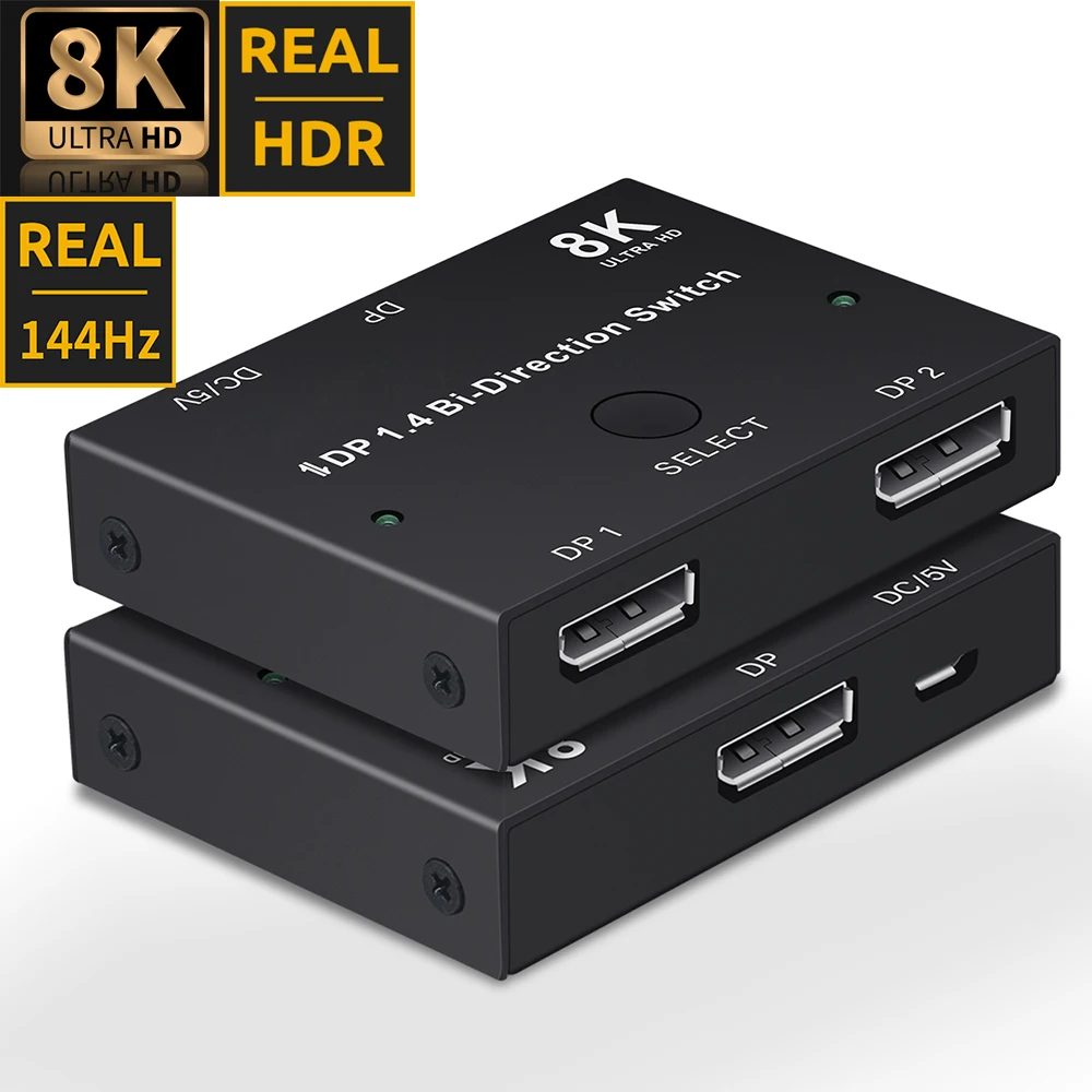 Displayport 1.4 Switch 144Hz Displayport Bidirection splitter switcher