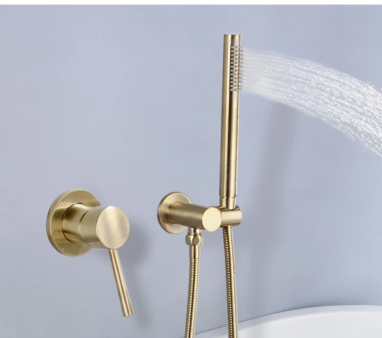 Bathroom Bath Shower Round Brass Rainfall Handheld Shower Head Set N3 