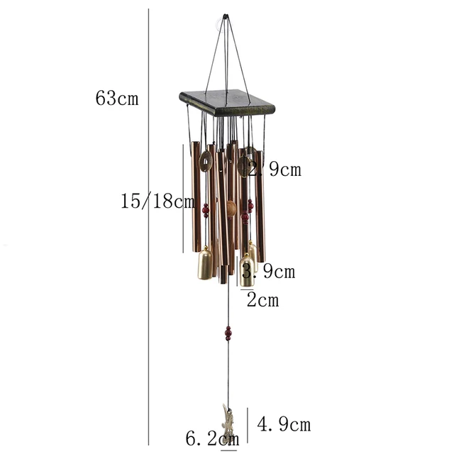 Copper Money Wind Chime Pendant Balcony Outdoor Yard Garden Home Decoration Metal Pipe Wind Chime Large Wind Chimes Bells Tubes 4