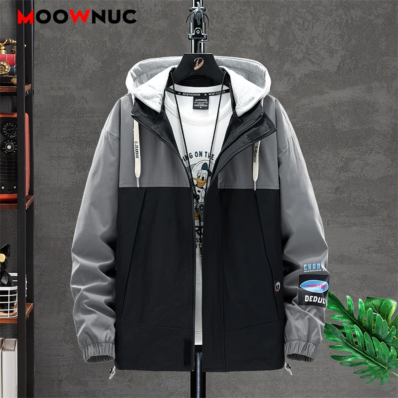 

Мужская повседневная куртка с капюшоном, Новая корейская модная брендовая куртка на весну и осень, 2021
