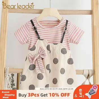 

Bear Leader Baby Dress New Fashion Newborn Girls Polka Dot Dresses Toddler Baby Princess Dresses Sweet Striped Infant Clothing