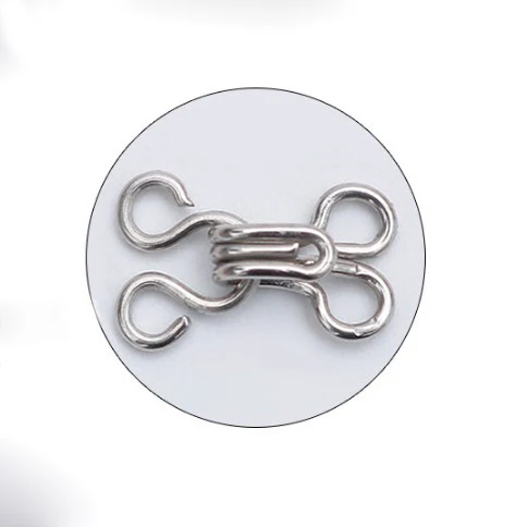 10pcs/lot Cloth Hook and Eye Fastener 11.5-17mm Metal Buckle Button garment hooks garment sewing accessories For Bra/Dress/Corset/Collar Sewing Accessories