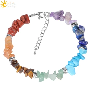 7 Chakra Reiki Women Bracelets Chain Link Lobster Clasp Healing Balance