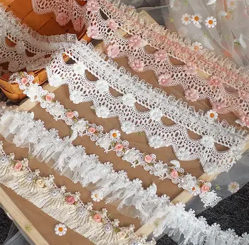 

beaded lace pearl tassel handmade lace accessories DIY wedding dress children's clothing shoes and hats decorative lace