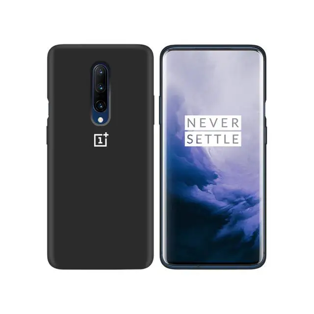 Чехол для Oneplus 7 Pro,, официальный, силиконовый, мягкий, ультра тонкий, ударопрочный, полный, защитный чехол для Oneplus One Plus 6 6T 7T Pro, чехол - Цвет: Черный