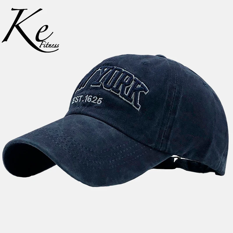 

KE new cap summer women's baseball hat washed cotton red green blue black sunshade hat Korean male fishing unisex cap