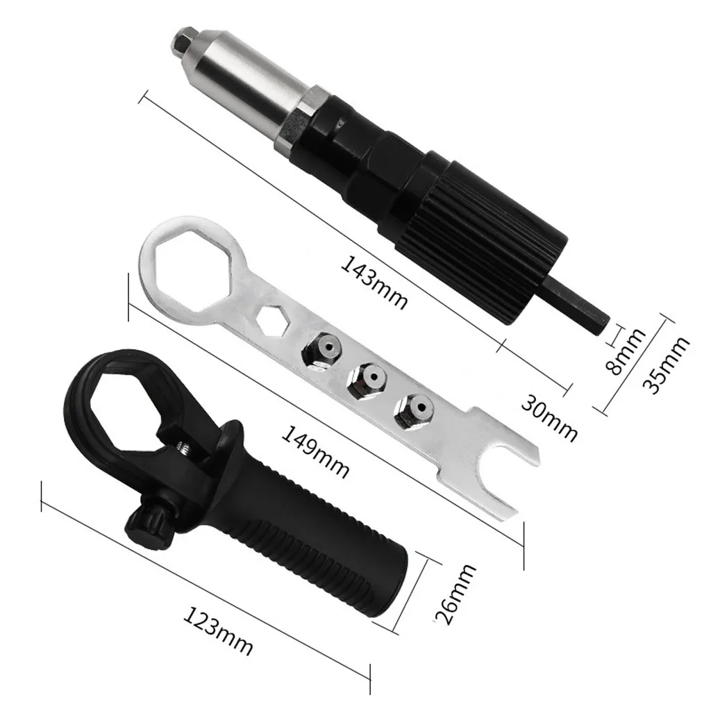 Elektrische Einsatz Niet Mutter Pistole Adapter Nieten Kit Drill Tool Power Sale Elektrische Einsatz Niet Mutter Pistole Adapter Nieten Kit Drill Tool Power Sale