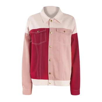 

Autumn Jackets Plus Size Fashion Loose Contrast Color Pockets Long Sleeve 3XL-7XL Overweight Woman Casual Jacket Large Size