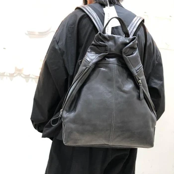 

Fashion Natural Leather Backpack for Super Quality Cowhide Travel Backpacks Vintage Big Casual Cool Shoulder Bag Rucksack