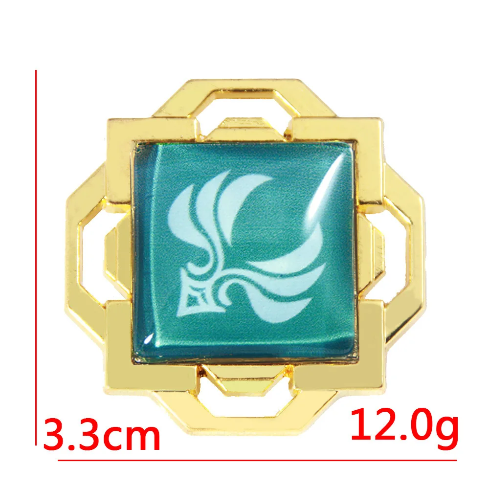 Game Genshin Impact Eyes Of God Mondstadt Pins Brooches Luminous 7 Element Kawaii Cosplay Badges