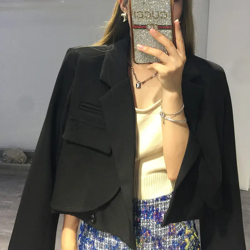 Blazer Women Spring Office Ladies All-match Leisure Trendy Single Breasted New Pockets Ulzzang Elegant Vintage Outwear Clothing