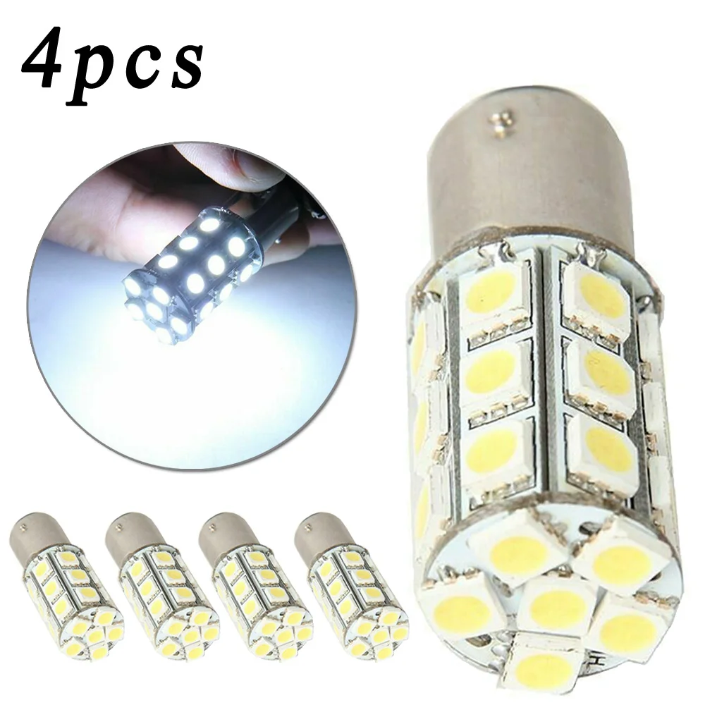 4 шт. 1157 BAY15D P21/5 Вт 27SMD 5050 автомобиля 12V светодиодный задние фонари фонарь лампы белого цвета