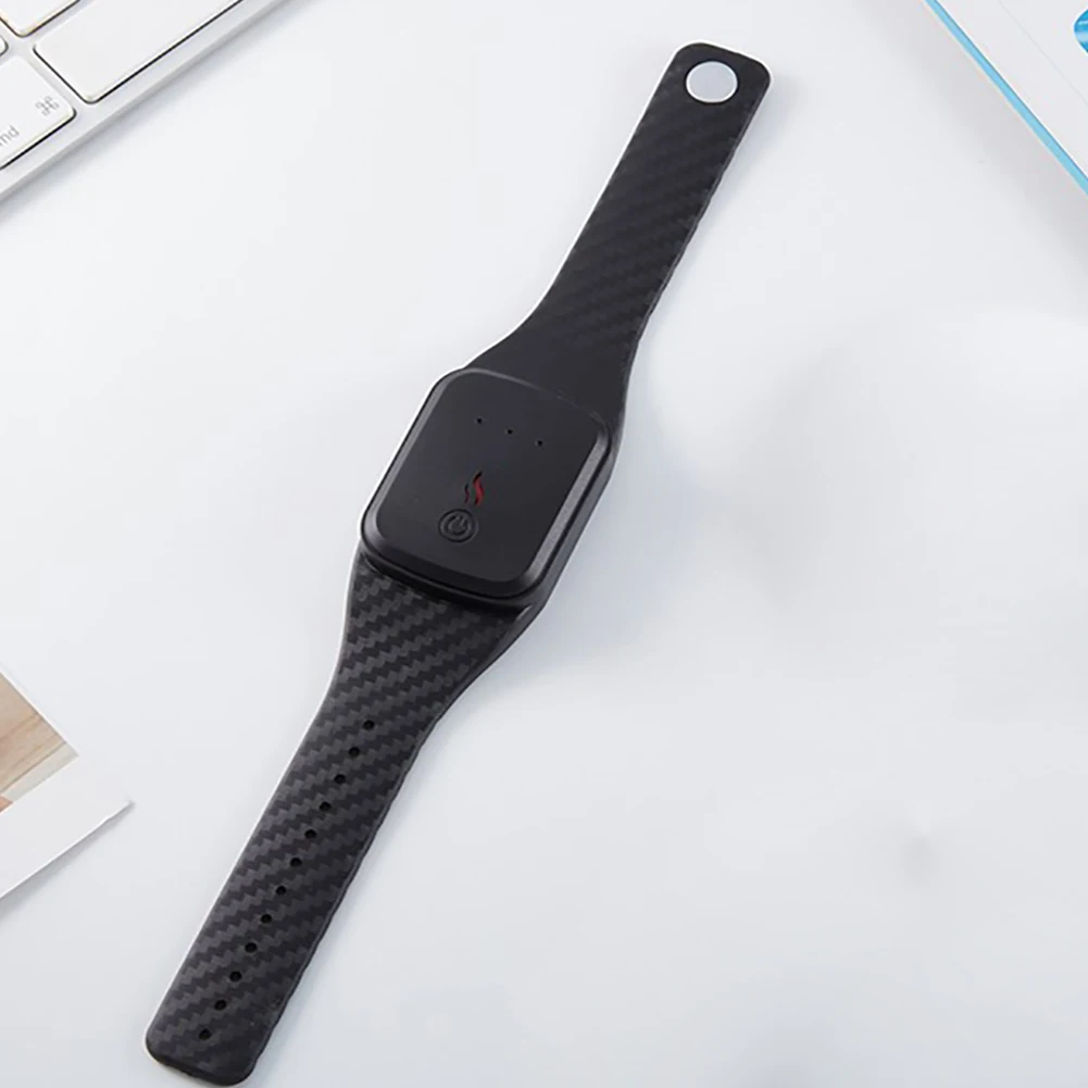 Черный WHR-360 Тепловая взрослая рука грелка браслет USB Перезаряжаемый нагрев зимний умный Браслет контроль температуры подарок портативный ТПЭ - Цвет: Черный