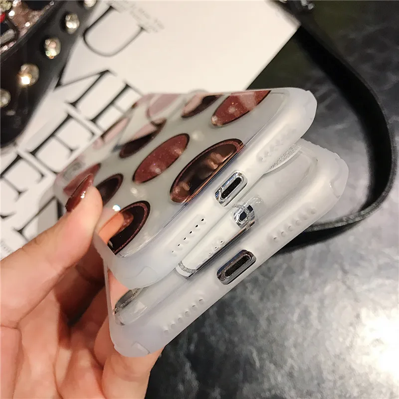 Coque For iPhone X Xr XS Max Cases Korean Plating Dot Pattern Shiny Powder Soft Clear Cover For iPhone Xs Xr 6 6S 7 8 Plus Case (3)