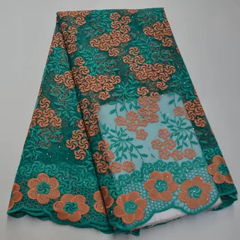 

Green African Net Swiss Voile Lace Fabric High Quality French Tulle Lace Fabric 2020 Nigerian Lace Guipure Embroidery Fabric