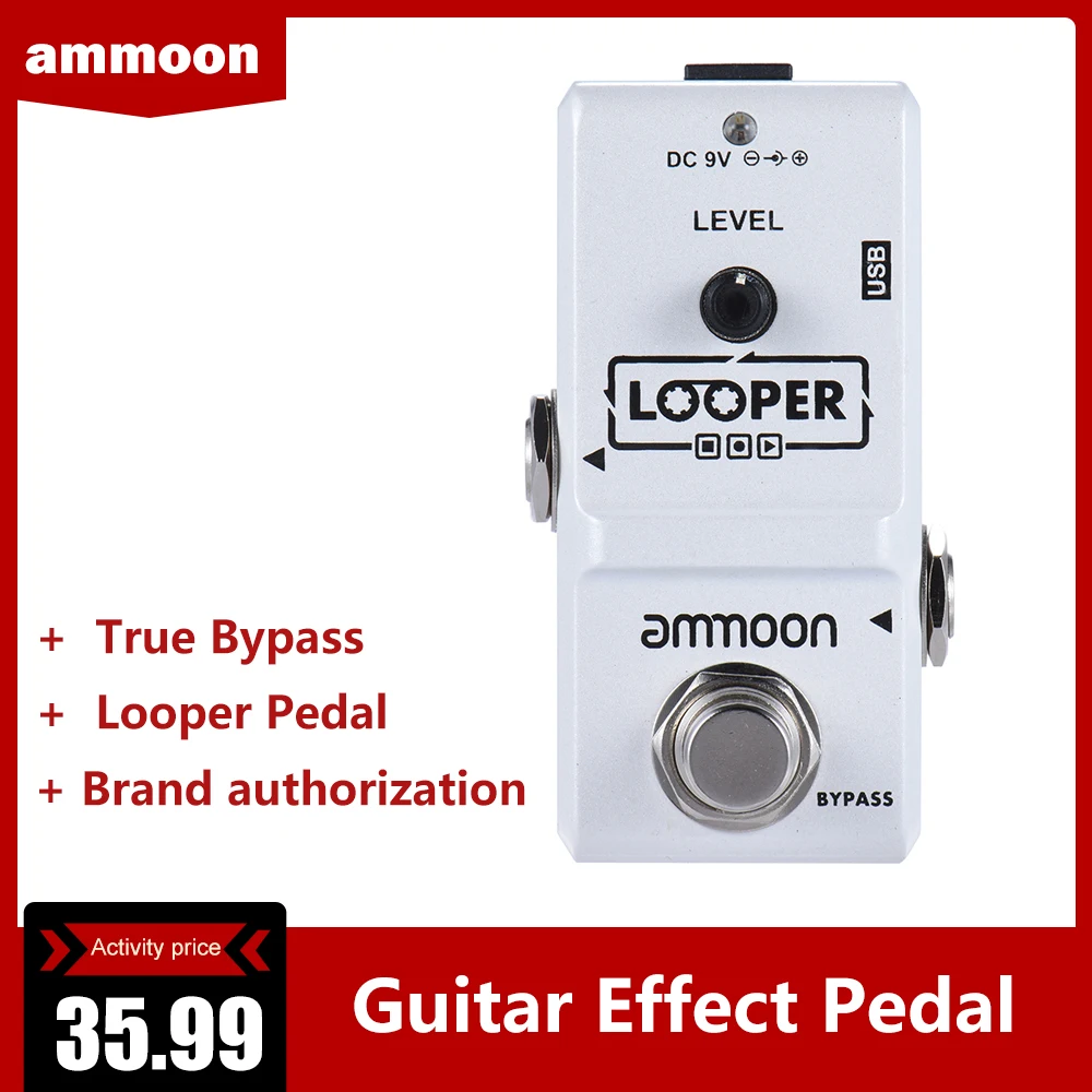 Ammoon AP-09 Looper гитарная педаль Nano серии петля педаль эффектов для электрогитары True Bypass неограниченное количество накладных гитарных частей