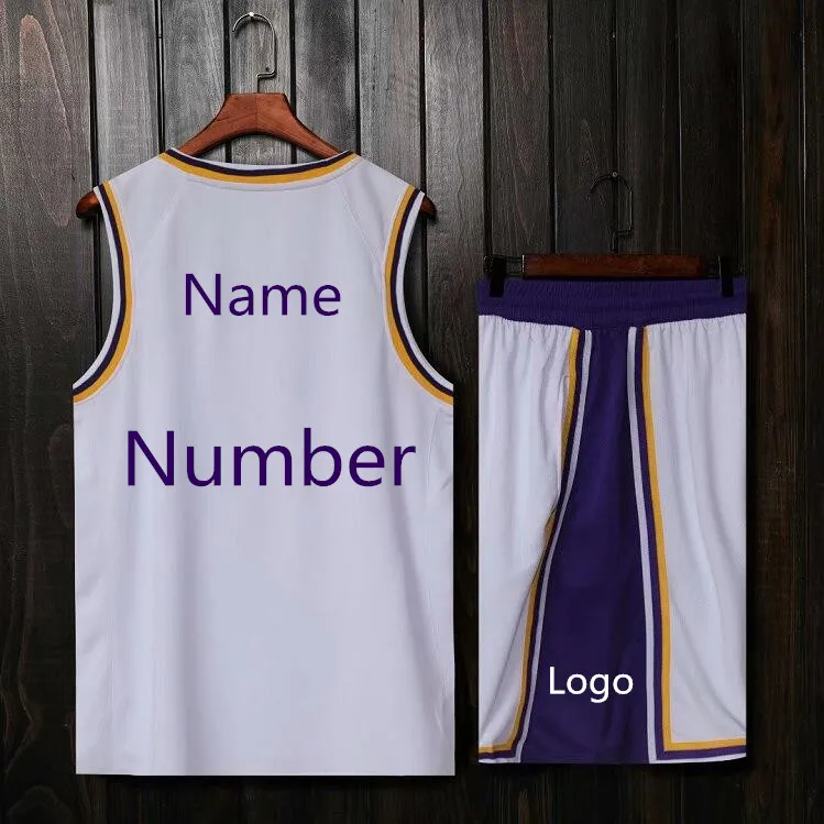 Пользовательское имя и номер новом сезоне новые Баскетбол Джерси для взрослых и детей Размер с двойным карманом воротник игровой практики форма лакер
