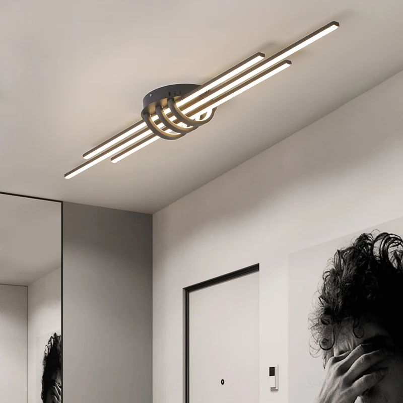 Modern Led Ceiling Lights for Bedroom Living room Aluminum Wave Lustre Avize Ceiling lamp mixed color for home