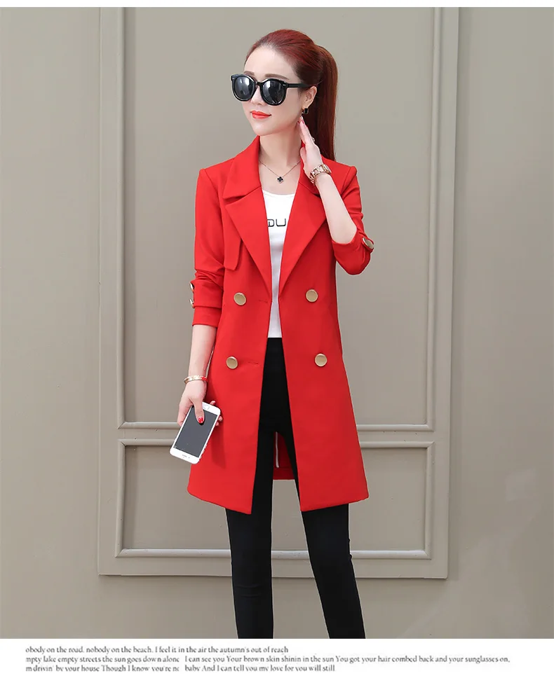 lente nieuwe темперамент Тонкий lange sectie kleine pak vrouwen jas wilde lente en herfst casual jasje tij