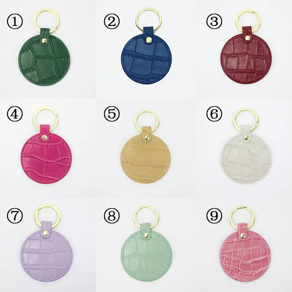 Key Case Key Holder Key Organizer Key Purse Free Customed Initials Letters Crocodile Pattern Or Saffiano Leather Round Key Chain Key Ring Wallet