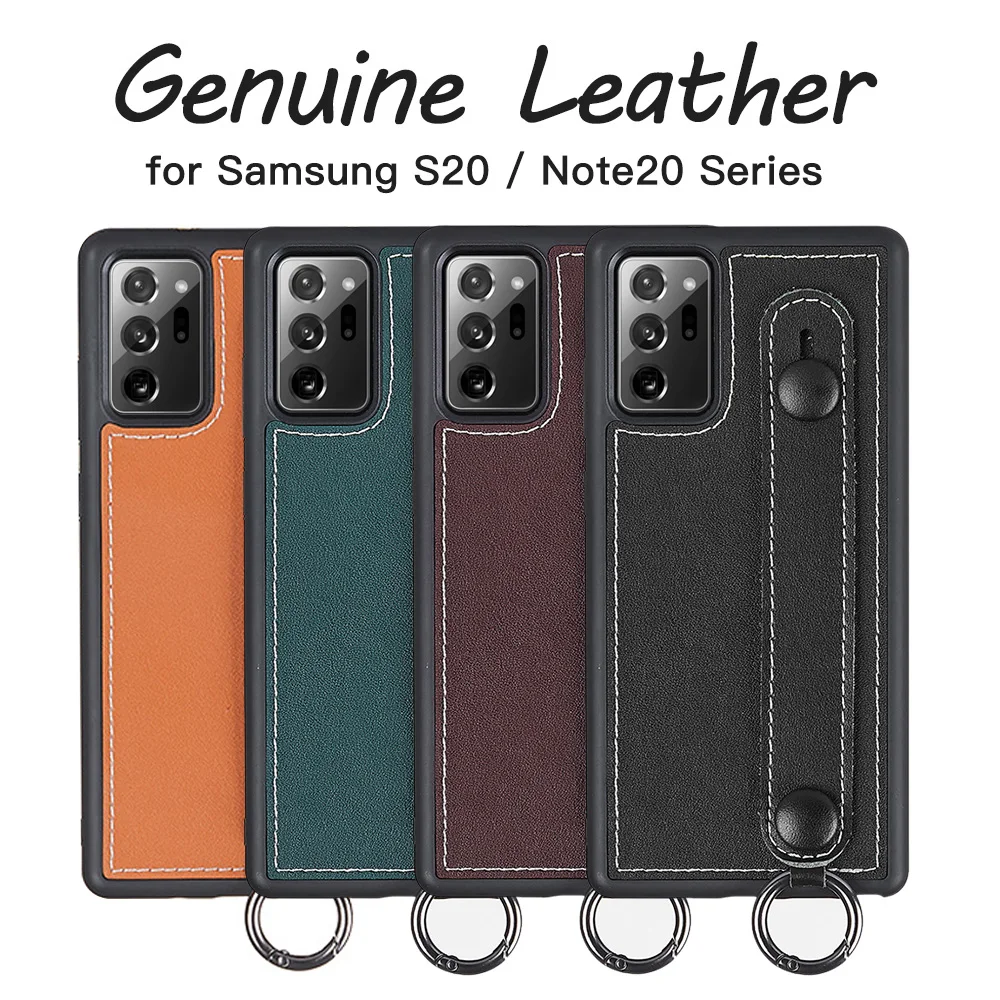 

Genuine Leather Case For Samsung Galaxy S20 Ultra S20Plus + S20 Note20 U Cases Luxury Fashion Cowhide Stand Phone Cover