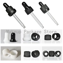 50 шт./лот Пластик черный/белый винт Пресс крышка с пипеткой Кепки с стеклянная пипетка для 5/10/15/20/30/50/100 мл флаконы для эфирных масел