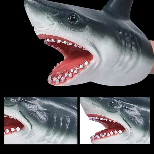 Shark Hand Puppet Simulation Animal Head Gloves Kids Toys Gift Hand Puppet Shark Figure Model For Child Scaring Gag Jokes Toy 4