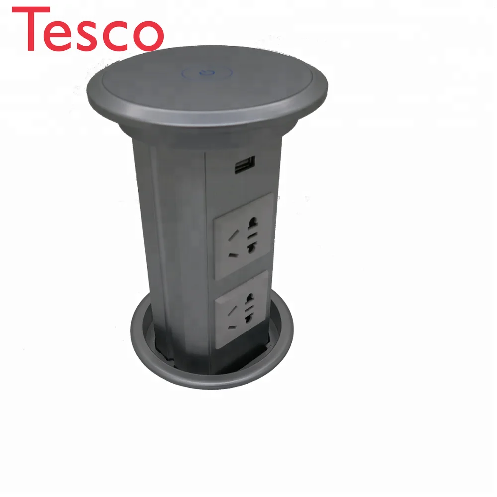 

British standard phone wireless charger desktop motorised pop up socket