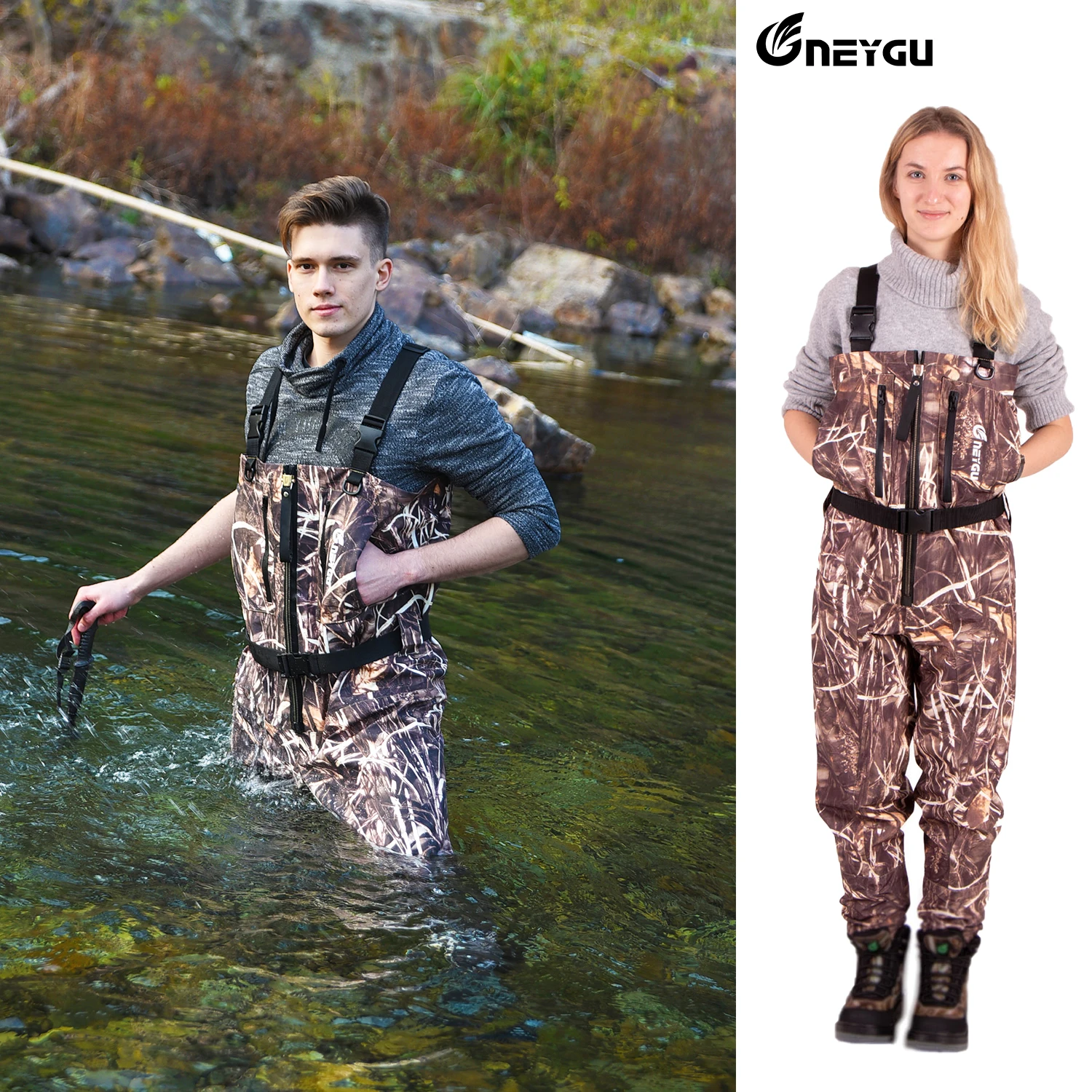 Men's Breathable&Waterproof Fishing Waders For Fly fishing, Fishing chest  Wader With Neoprene Socks For Outdoor Water Sports - AliExpress