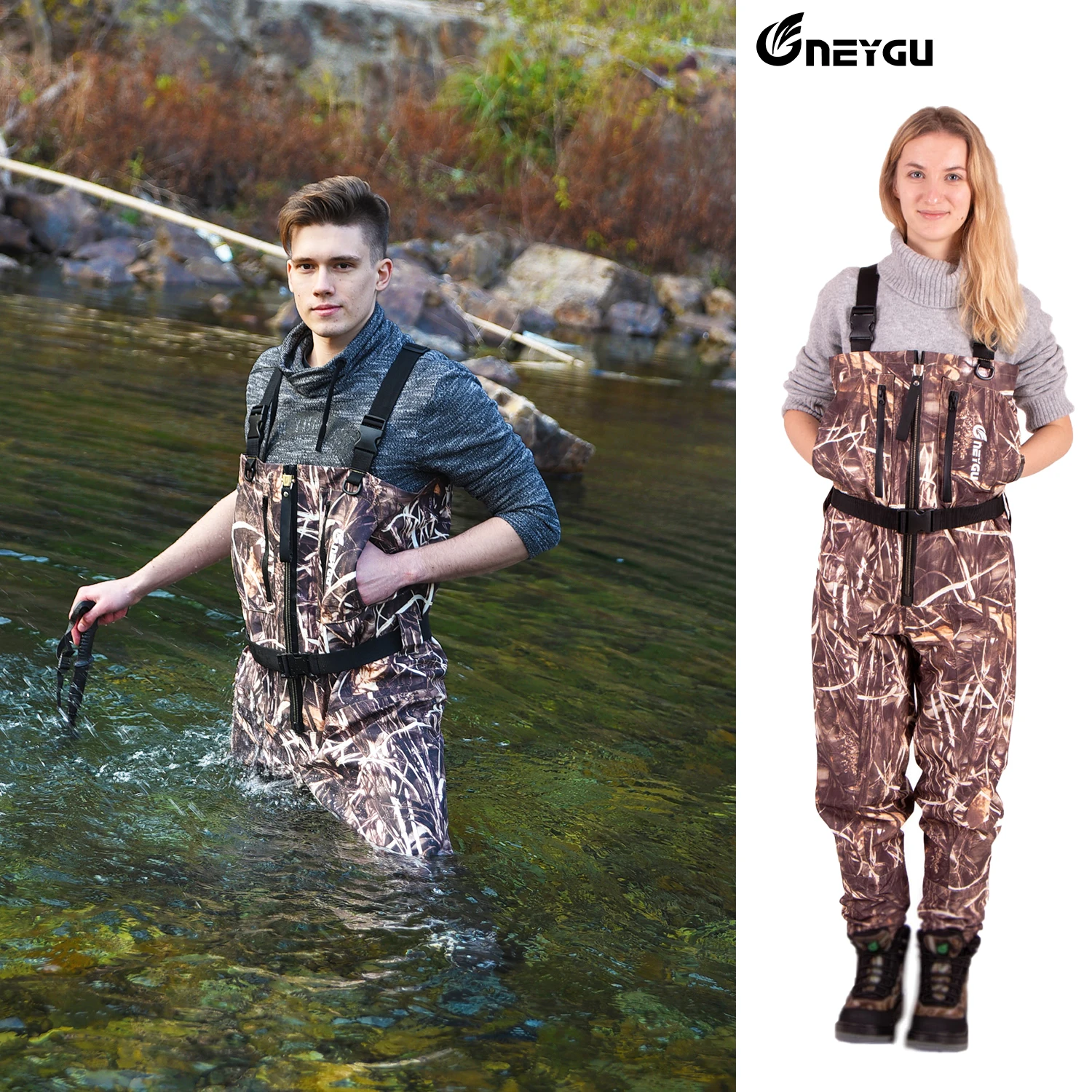 Vadeador transpirable e impermeable de pesca para hombre, calcetines de  neopreno para deportes acuáticos al aire libre, pesca con mosca - AliExpress