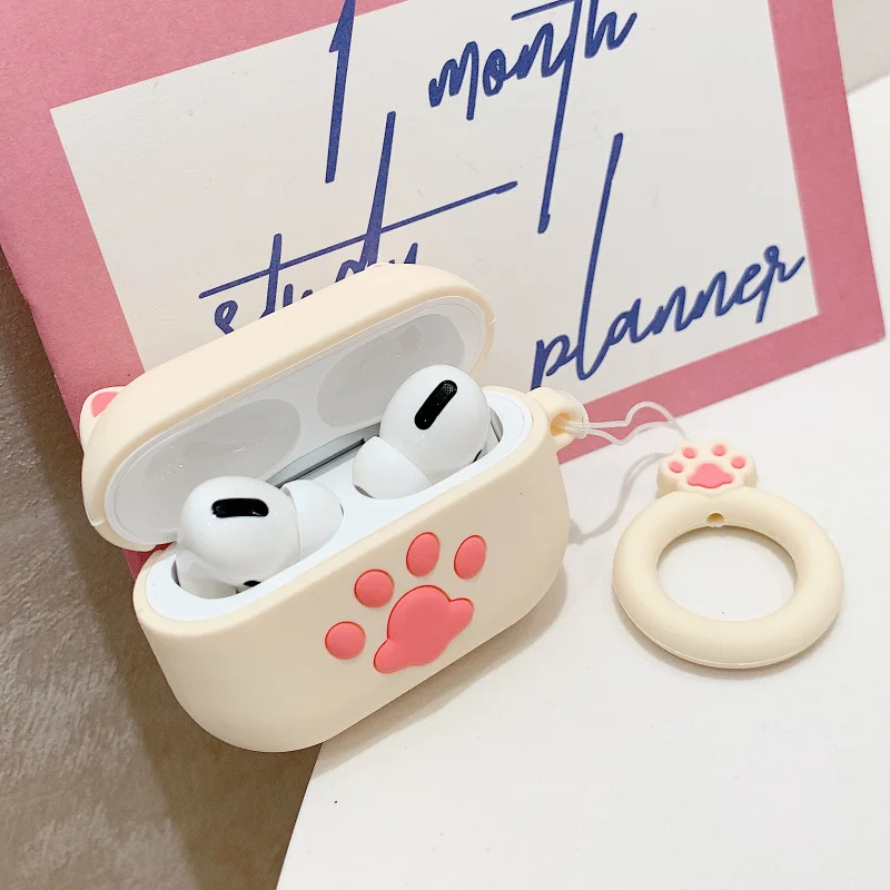 3D чехол для наушников для Airpods Pro, силиконовый чехол, ягодичный Кот, Мультяшные наушники/Earpods, чехол для Apple Air pods Pro 3, чехол, брелок - Цвет: Style 3