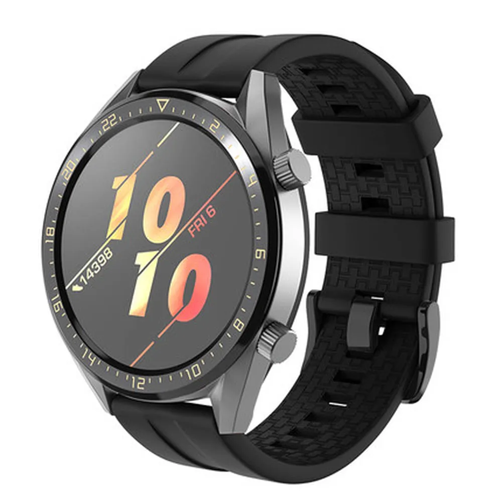 Silicone Sport Watch Band with Black Buckle - 22mm Smart Wrist Strap, Universal Fit