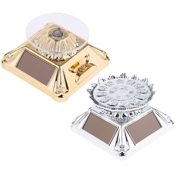 

Solar Powered 360° Jewelry Rotating Display Stand LED Light Turntable Silver