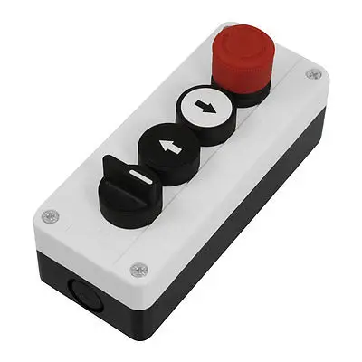

Emergency Stop Momentary 2 NO 3-Position Selector Black White Push Button Switch