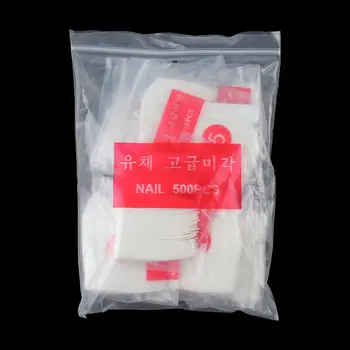 

500Pcs Clear White Natural French False Acrylic Nail Tips UV Gel Ultra Flexible Pack of 500 tips Fake Nail