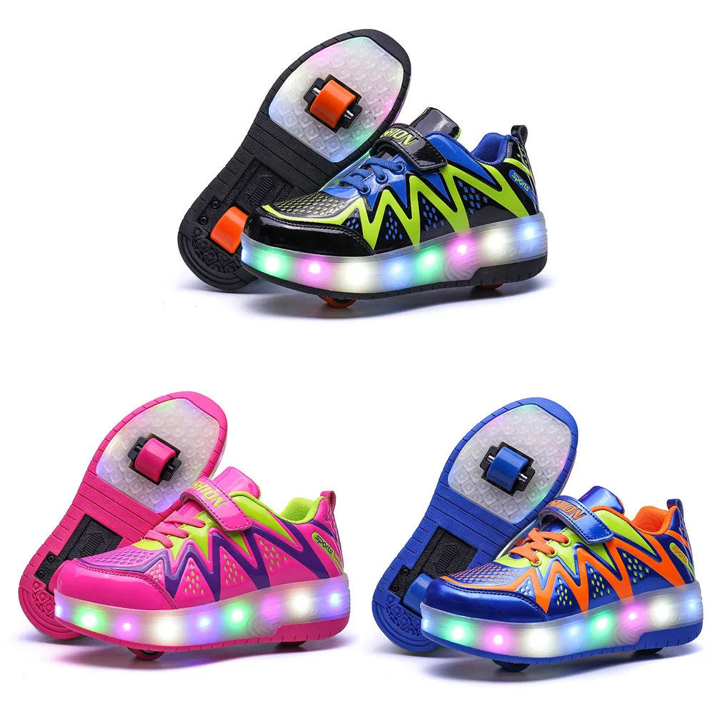 Kids Shoes Boy Running Sneakers Light Up Shoes Wheel Shoes Toddler Kids Anti-slip Shoes Fashion Design