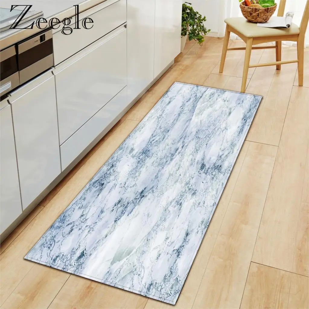 Zeegle Carpet Kitchen Rug Absorbent Anti-slip Foot Mat Bathroom Doormat Bedroom Carpet Washable Decoration Bedside Carpet Mat