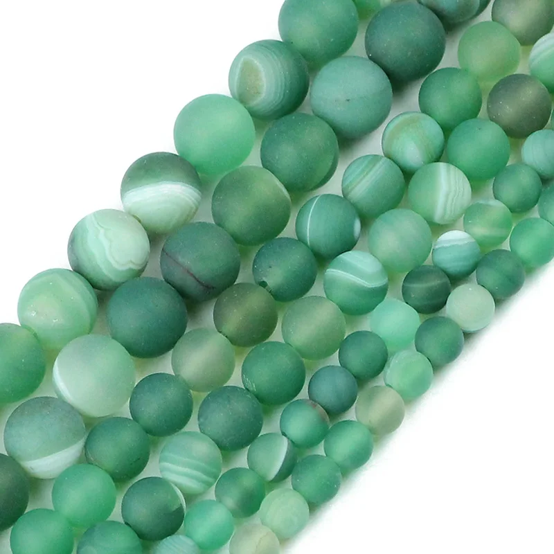 Green Matte Stripe Матовый натуральный полосатый Сердолик Каменные Бусы Ониксовые драгоценные камни 6/8/10 мм круглый свободные бусины агат бусины для самостоятельного изготовления ювелирных изделий браслет DIY - Цвет: Green Matte Stripe