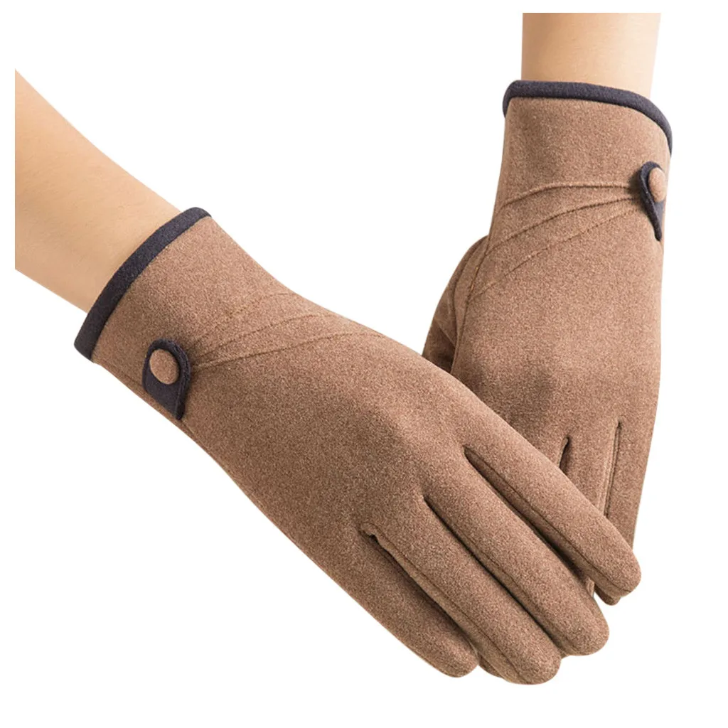 Женские теплые перчатки зимние защитные однотонные митенки для пальцев вождения