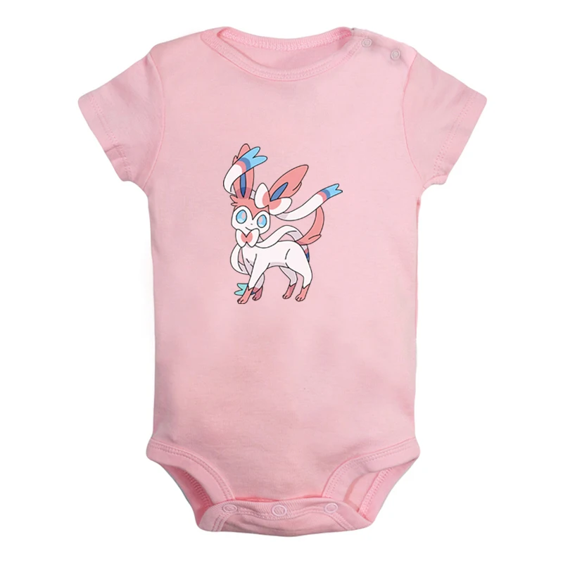 JcBaby993PD Милый мультяшный Покемон Leafeon Sylveon, Одежда для новорожденных мальчиков и девочек, комбинезон с принтом, боди для младенцев, хлопковая одежда с короткими рукавами - Цвет: JcBaby993PD