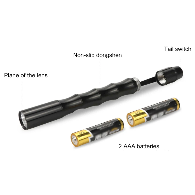 Newest Mini Medical Pen Pocket Small Black Portable LED Light Torch Led Portable Flashlight Outdoor Hiking Camping Accessories