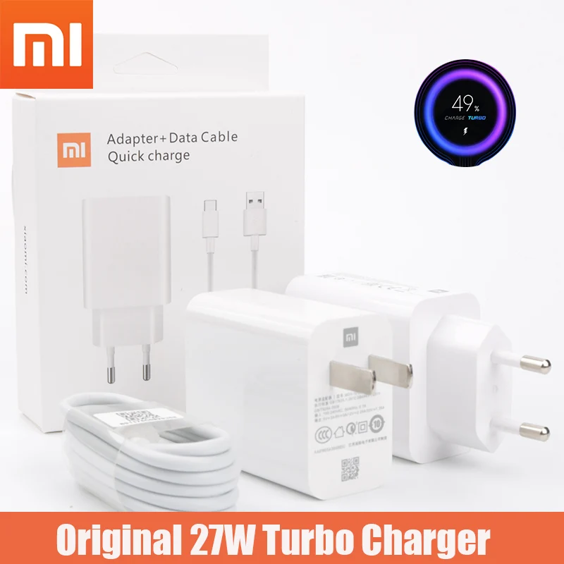 Быстрое зарядное устройство xiaomi 27 Вт оригинальный EU QC 4 0 турбо адаптер для