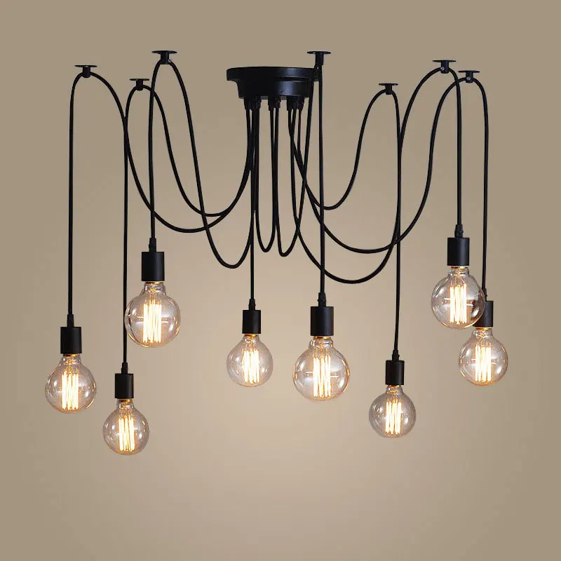 Loft Retro DIY Spider Pendant Lights Vintage Bar Hanging Light for Living Room Bedroom Industrial Decor Home Lighting Fixtures | Лампы и