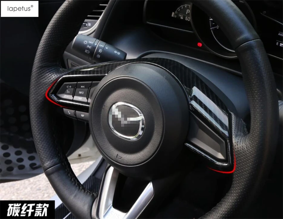 Аксессуары Lapetus подходят для Mazda CX-9 CX9 ABS рамка рулевого колеса формовочная крышка отделка матовая углеродное волокно вид