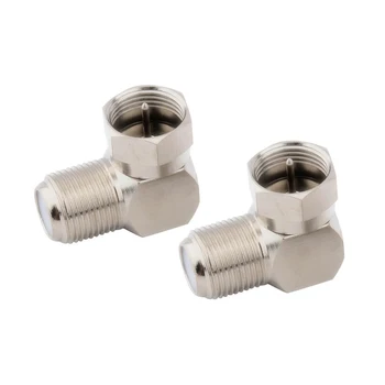 

10PCS F Male To F Female Right Angle 90 Degree Coaxial Connector Adapter Connector RG6 RG5