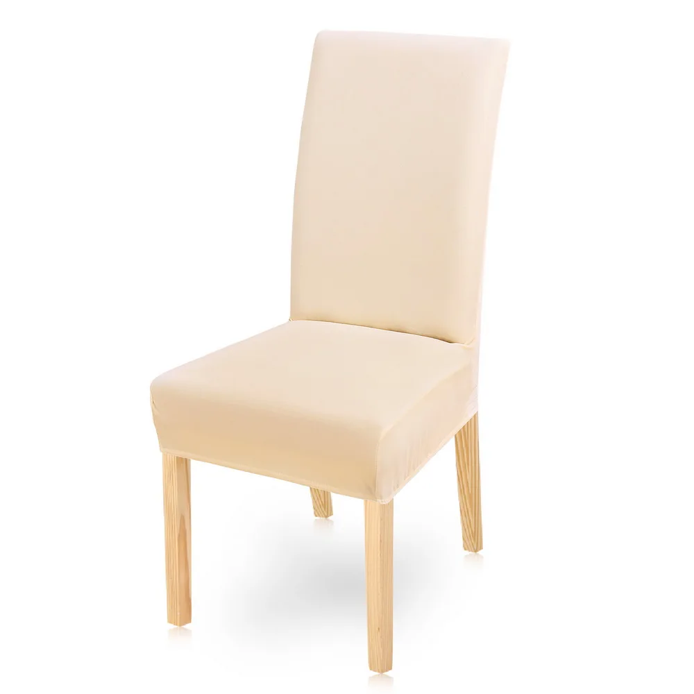 Beige 6pcs 1/2/4/6 шт. съемный эластичные штаны однотонные Цвет чехлы на стулья из лисьего ворсовой ткани Обеденная сиденье Кресло Чехлы 6 цветов - Цвет: Beige 6pcs