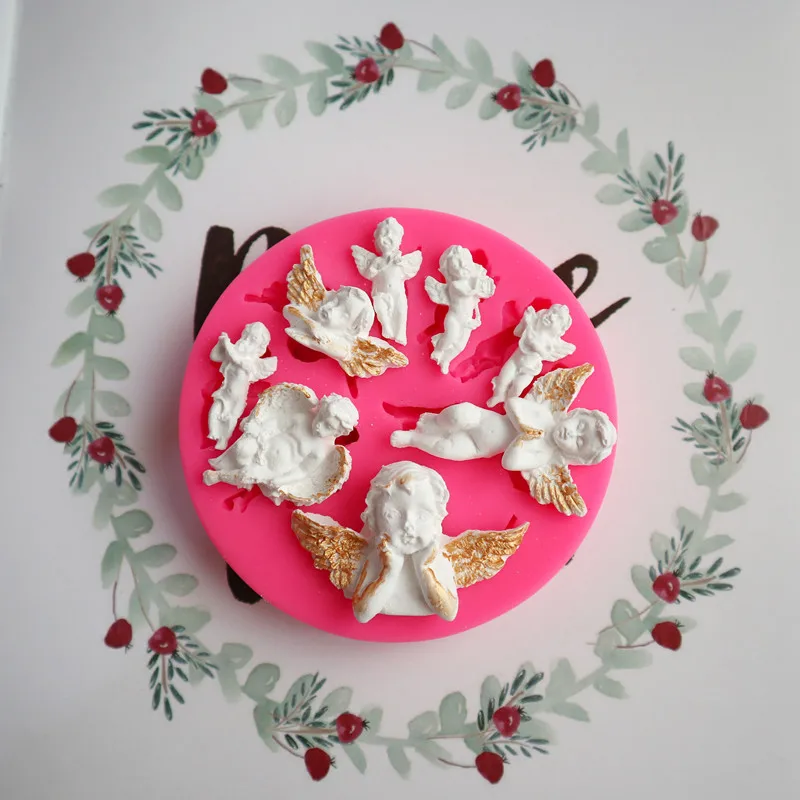 8 Ангел детские формы силиконовые формы помадка шоколадная глина конфеты помадка сахарное ремесло украшения торта Gumpaste инструменты кекс формы