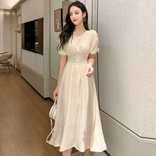 Женское шифоновое длинное платье новое летнее модное милое стильное эластичное с высокой талией элегантное ТРАПЕЦИЕВИДНОЕ женское вечернее платье S057