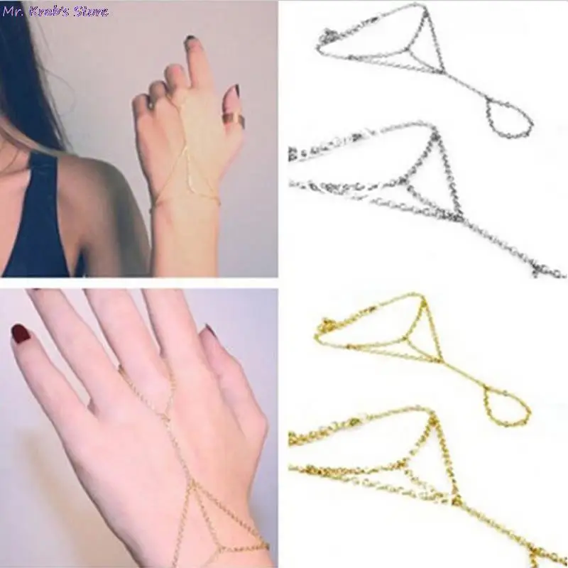 Multi Chain Bangle Gold Interweave Finger Bracelet Punk style Slave Hand Harness Body JEEWLRY fashion | Украшения и аксессуары