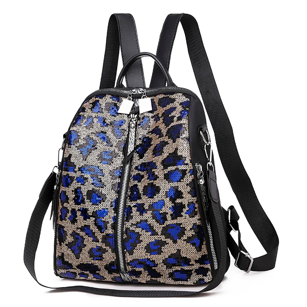 Маленький кожаный женский модный рюкзак на молнии с блестками, водонепроницаемая сумка, противоугонная сумка на плечо для отдыха# G2